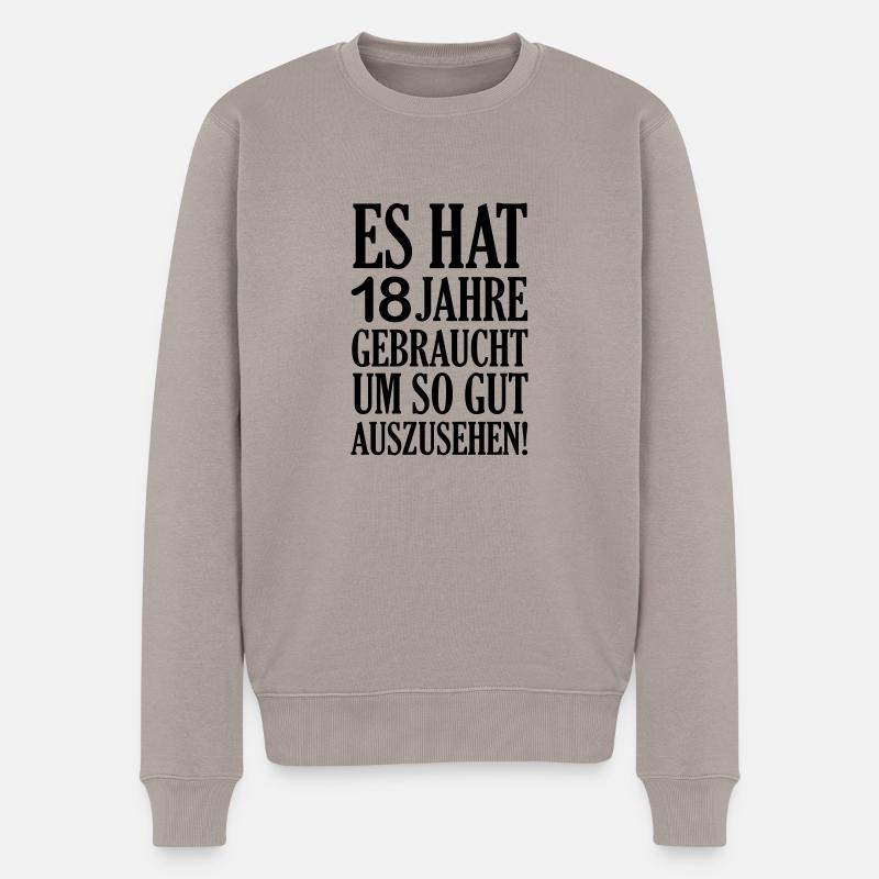 18_jahre_gedauert_001 - Männer Premium Bio Pullover - Taupe