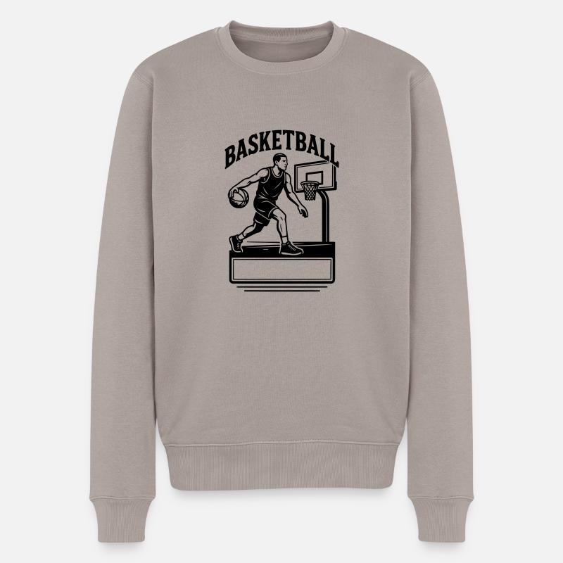 Basketteur - Nom prénom - Pull Premium bio Homme - taupe