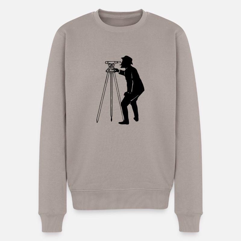 Vermessung - Männer Premium Bio Pullover - Taupe