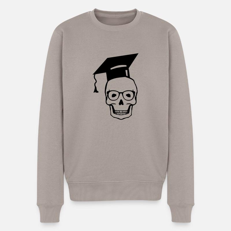 totenkopf_student2 - Männer Premium Bio Pullover - Taupe