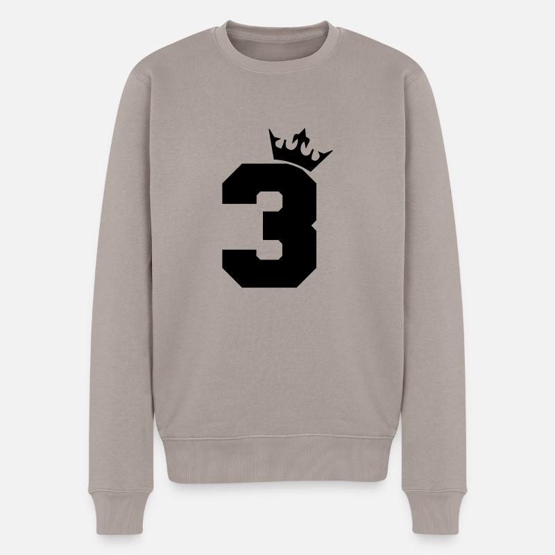 3_krone - Männer Premium Bio Pullover - Taupe