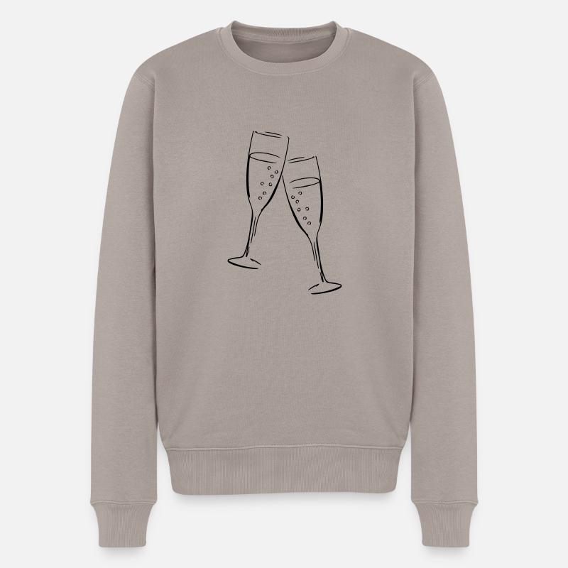 sekt design glasses - Männer Premium Bio Pullover - Taupe