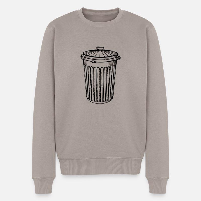 Mülleimer - Männer Premium Bio Pullover - Taupe