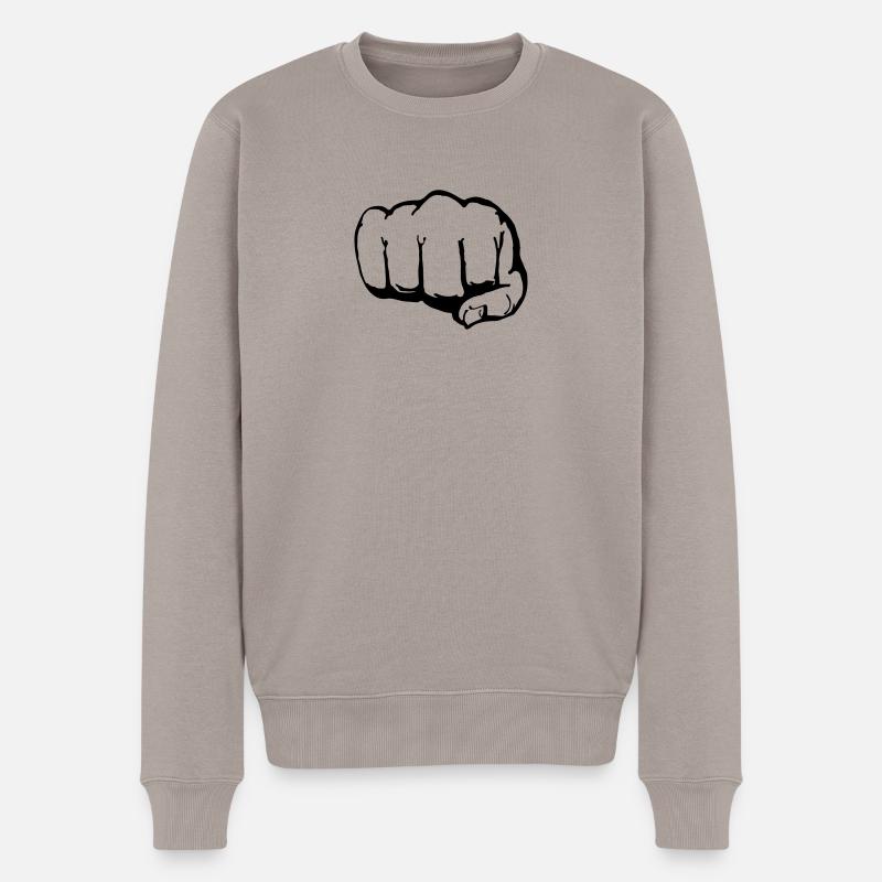 Faust (1c) - Männer Premium Bio Pullover - Taupe