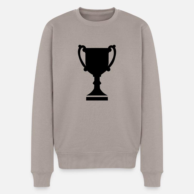 Pokal - Männer Premium Bio Pullover - Taupe