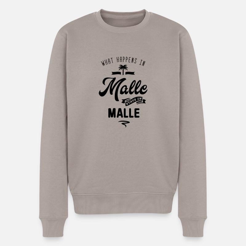 malle happens stays - Männer Premium Bio Pullover - Taupe
