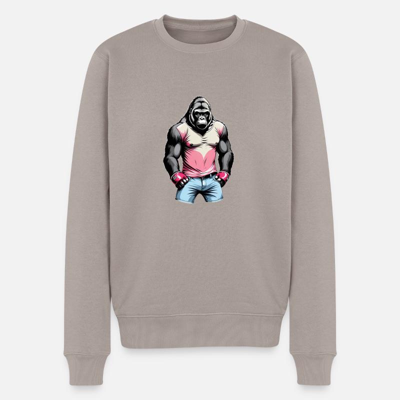 Boxe Boxeur Gorille - Pull Premium bio Homme - taupe