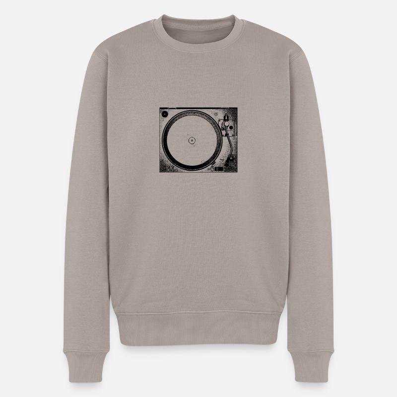 TECHNO Tee - Platines vinyles - Pull Premium bio Homme - taupe