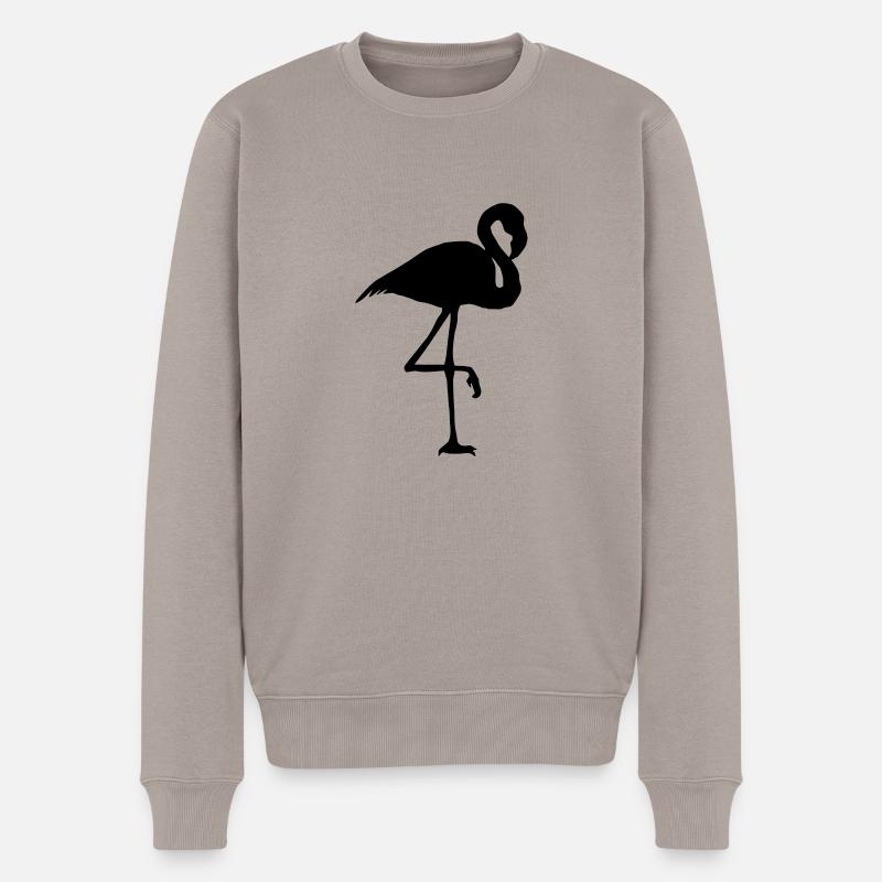 flamingo blanko - Männer Premium Bio Pullover - Taupe