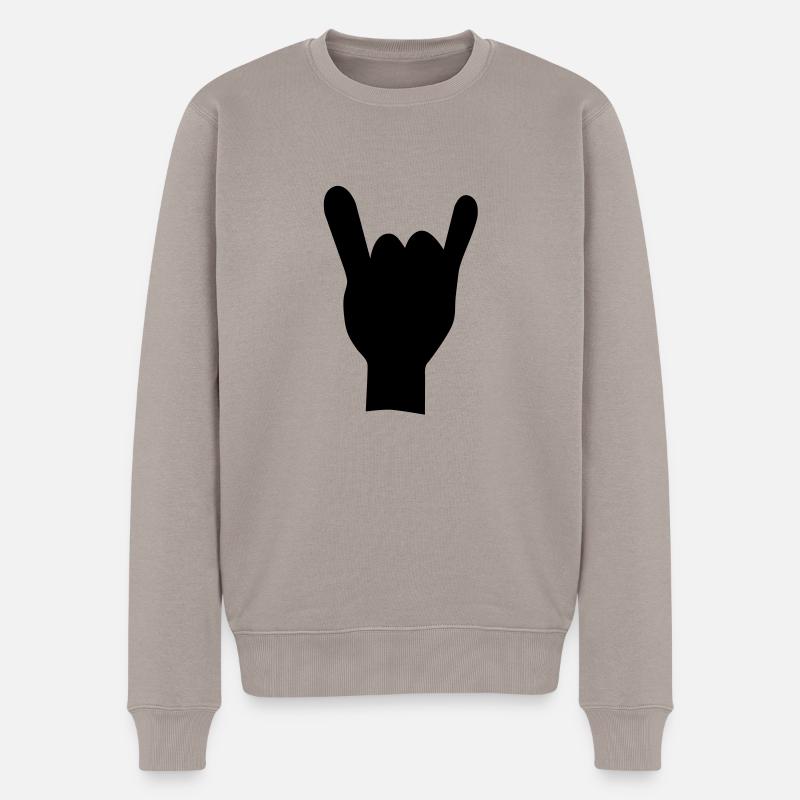 Rock and roll de la main - Pull Premium bio Homme - taupe