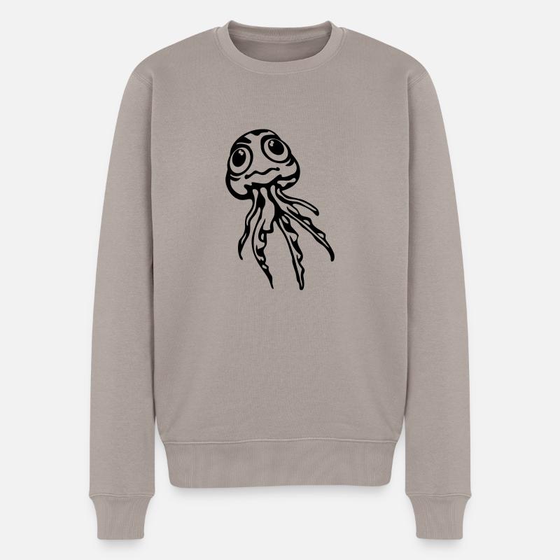 Jellyfish - Männer Premium Bio Pullover - Taupe