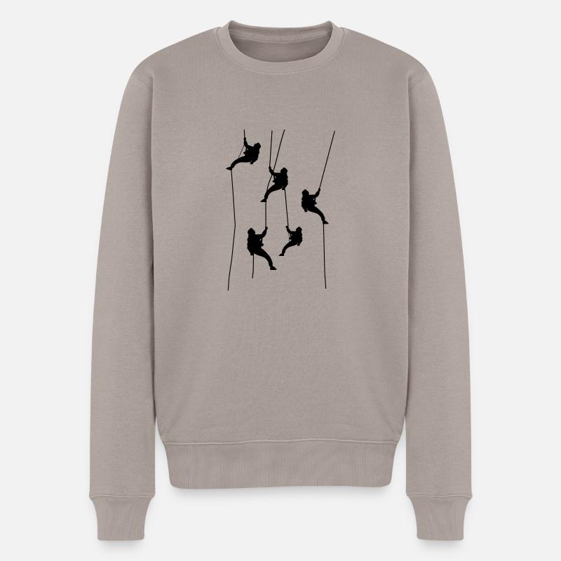 Kletterer - Männer Premium Bio Pullover - Taupe