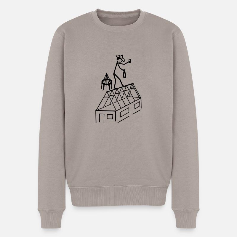 Zimmermann feiert Richtfest - Männer Premium Bio Pullover - Taupe
