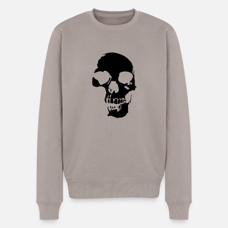 Skull / Totenkopf - Männer Premium Bio Pullover - Taupe