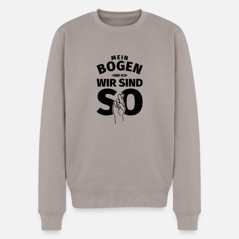 Bogenschießen Bogen Schütze - Männer Premium Bio Pullover - Taupe