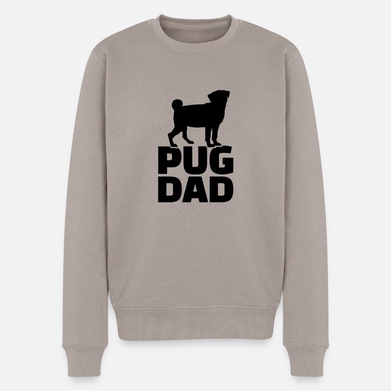 Mops - Männer Premium Bio Pullover - Taupe