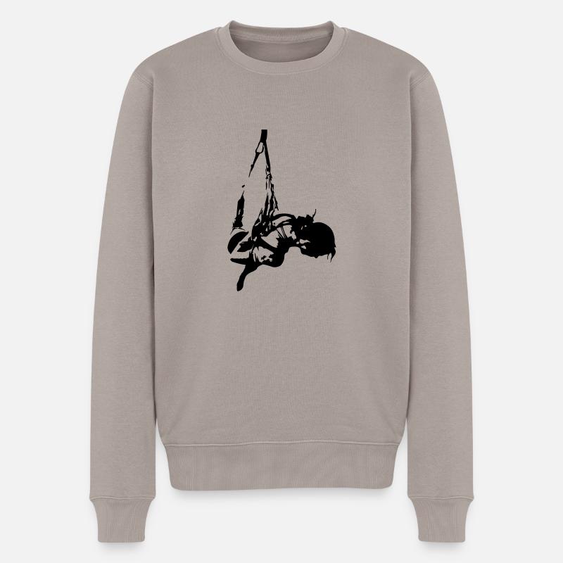 Hanging Sideways - Männer Premium Bio Pullover - Taupe