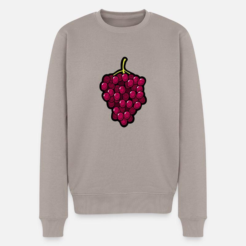 Smiley Grapes - Männer Premium Bio Pullover - Taupe