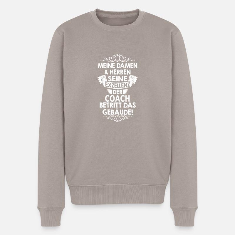 coach - Männer Premium Bio Pullover - Taupe