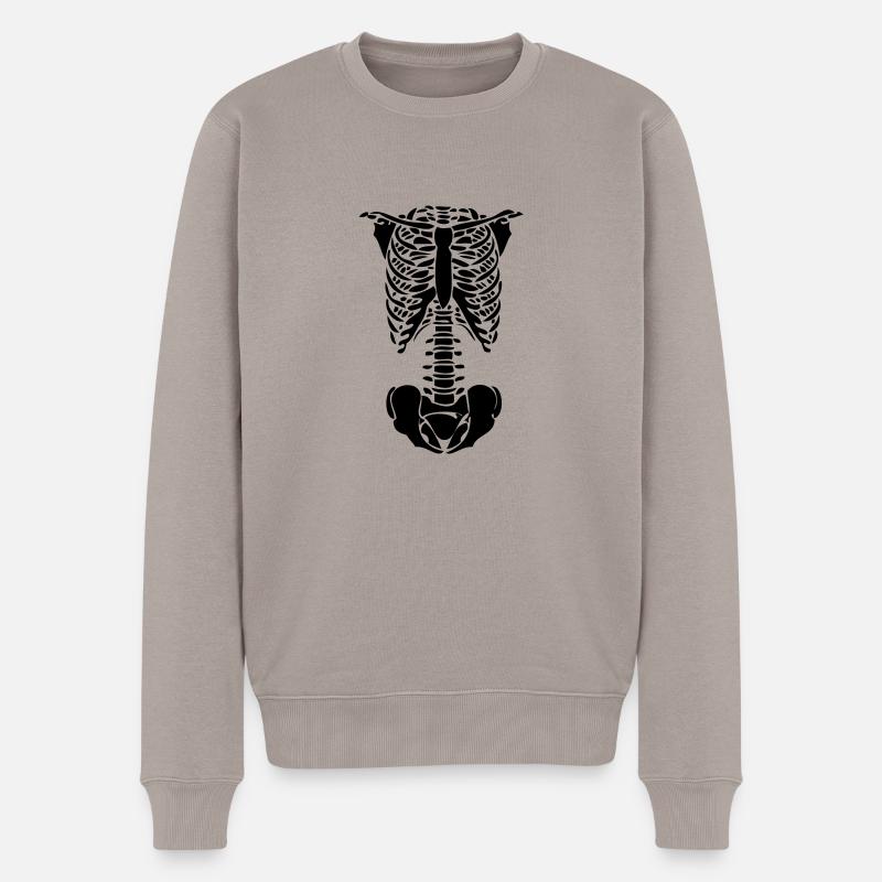 Skelett - Männer Premium Bio Pullover - Taupe