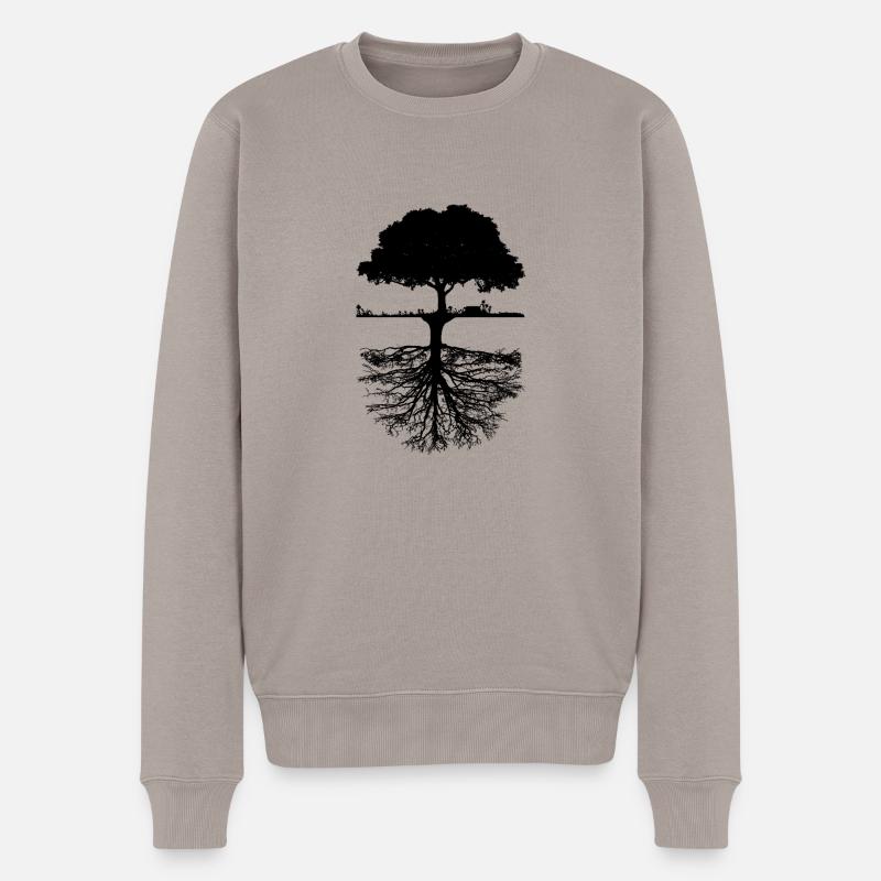arbre - Pull Premium bio Homme - taupe