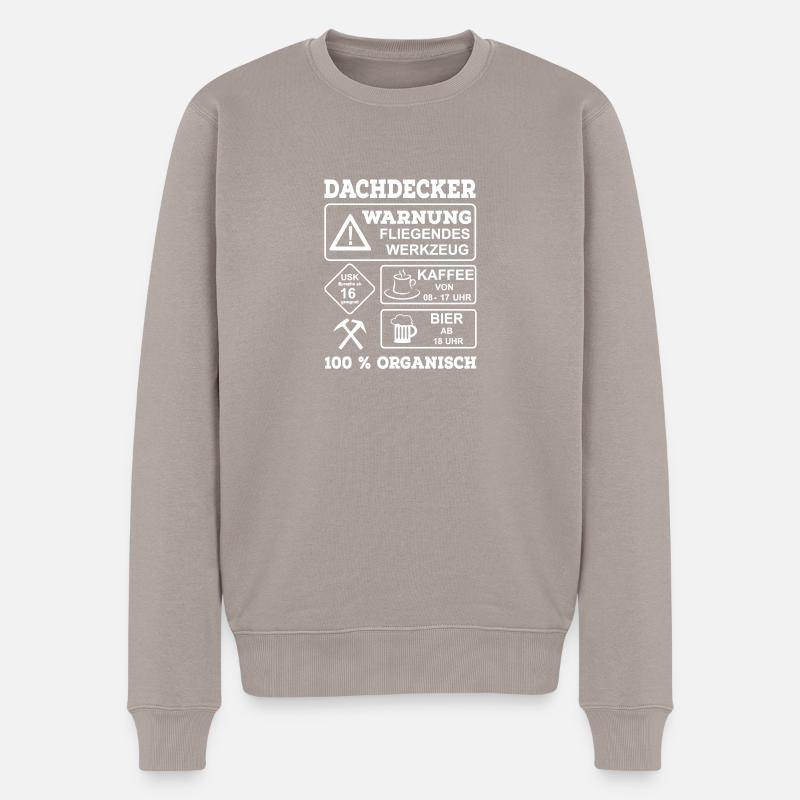 Dachdecker - Männer Premium Bio Pullover - Taupe