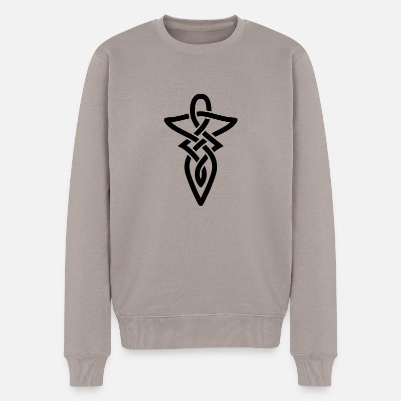 viking_knot_a_1c - Männer Premium Bio Pullover - Taupe