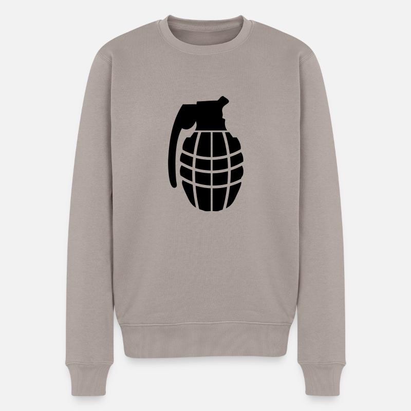 handgranate granate - Männer Premium Bio Pullover - Taupe