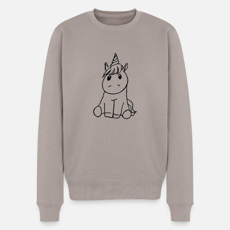 Einhorn knuffig - Männer Premium Bio Pullover - Taupe