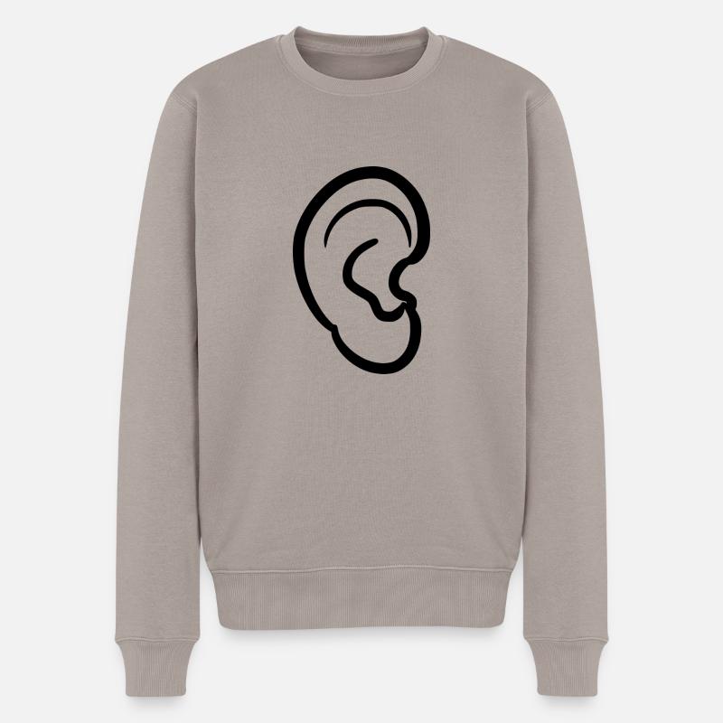 Ohr - Männer Premium Bio Pullover - Taupe