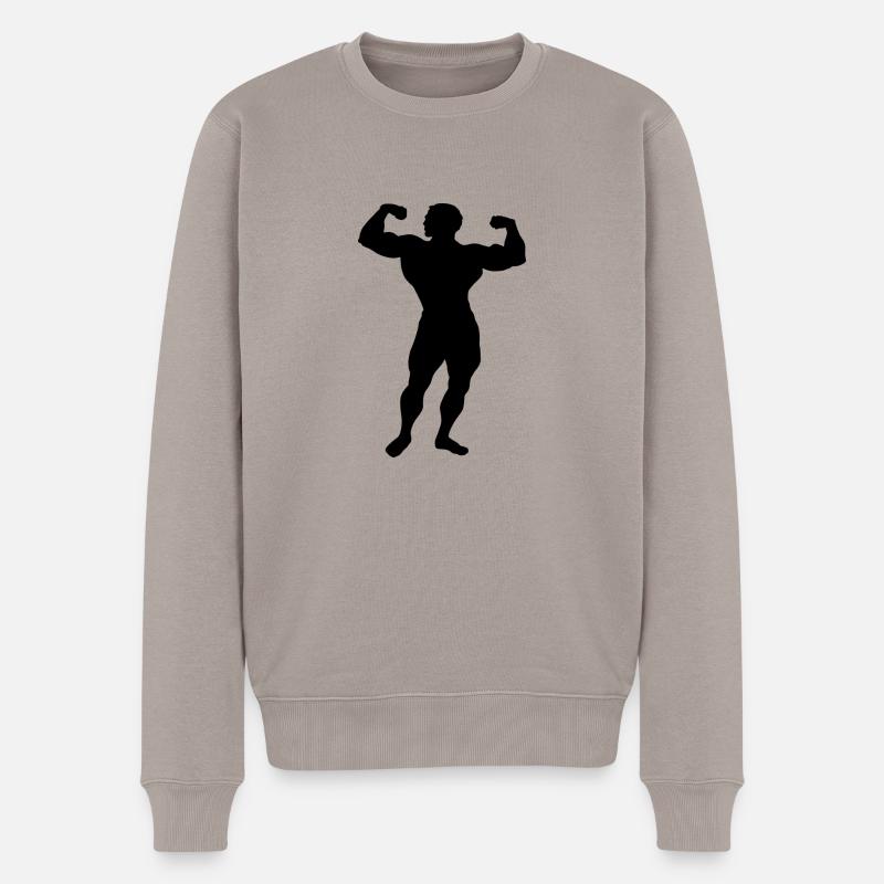 silhouette Bodybuilder - Pull Premium bio Homme - taupe