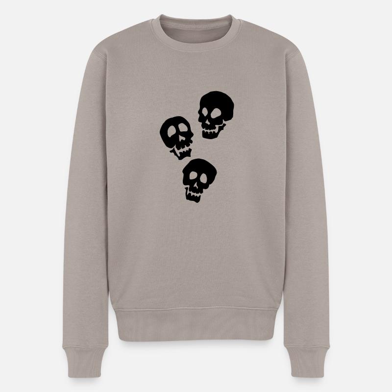 3 Skulls - Männer Premium Bio Pullover - Taupe