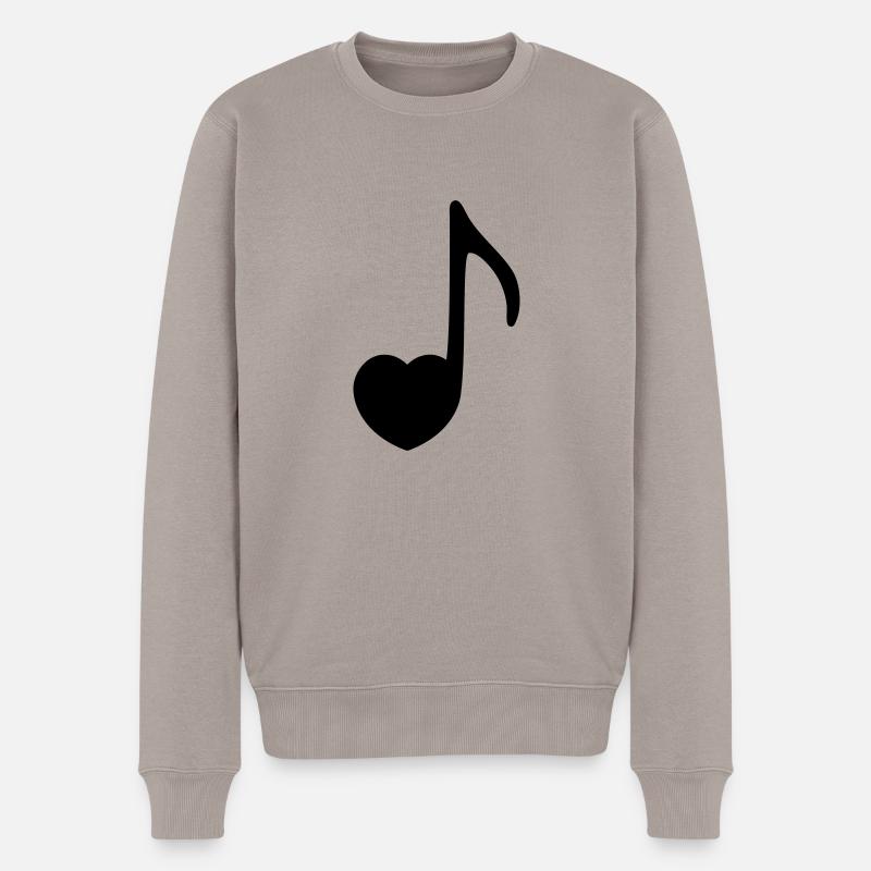 musik - Männer Premium Bio Pullover - Taupe