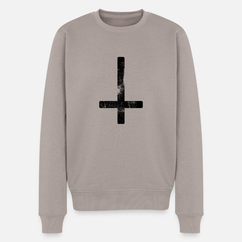 Croix d’Antéchrist - Pull Premium bio Homme - taupe