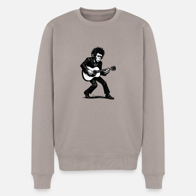 Auteur-compositeur-interprète | Le Singe Danseur - Pull Premium bio Homme - taupe