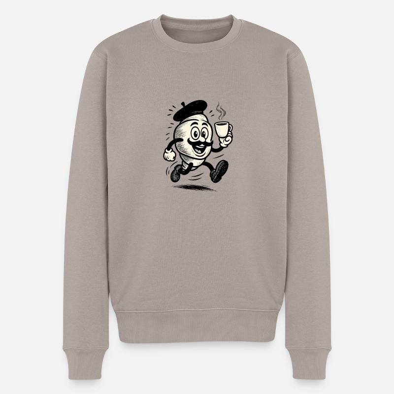 Französisches Croissant - Männer Premium Bio Pullover - Taupe