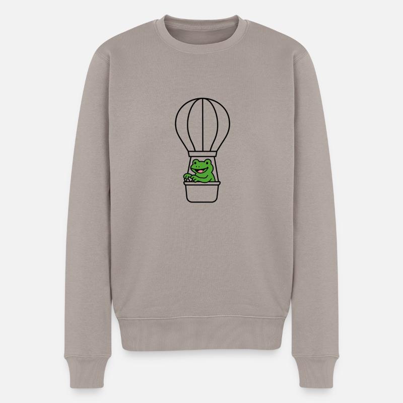Grenouille dans un ballon - Pull Premium bio Homme - taupe