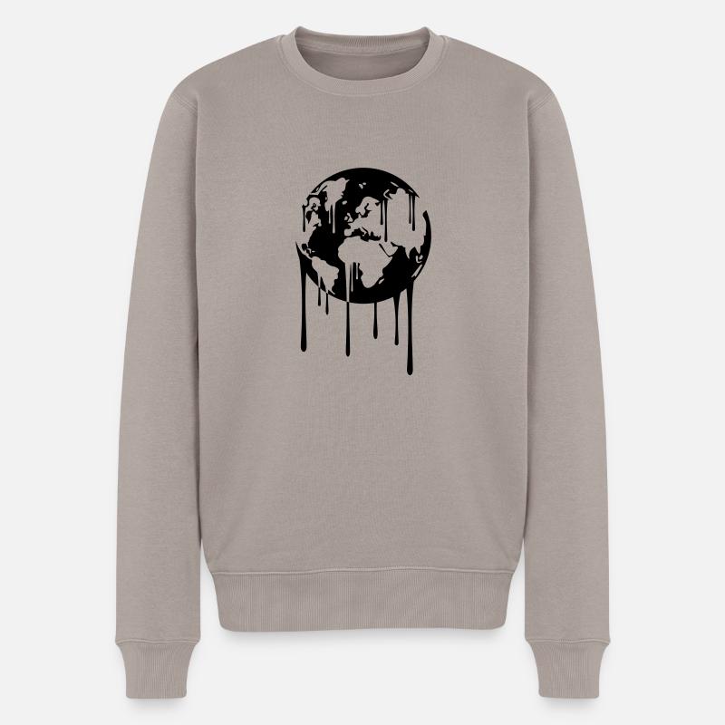 Erde Verlaufen - Männer Premium Bio Pullover - Taupe