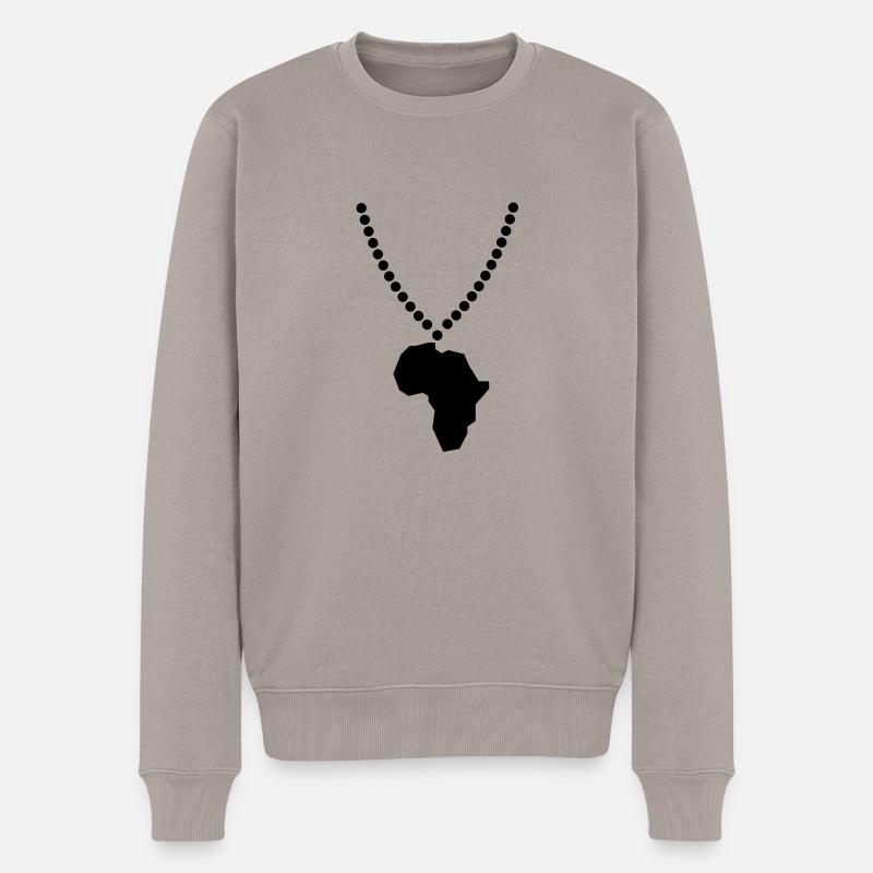 africa - Männer Premium Bio Pullover - Taupe