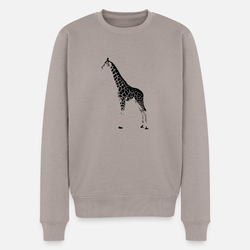 Giraffe - Männer Premium Bio Pullover - Taupe
