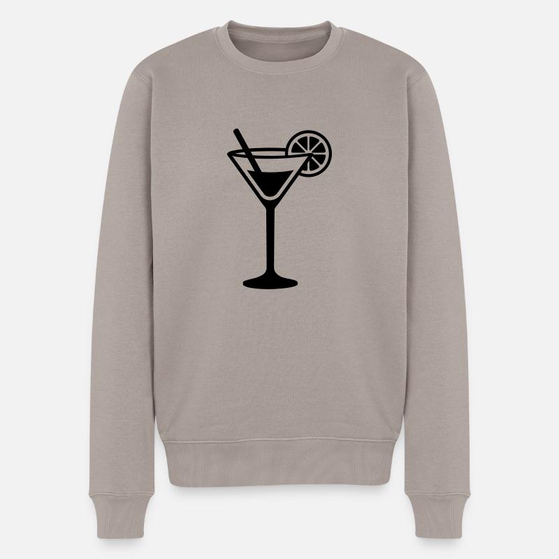 Cocktail - Männer Premium Bio Pullover - Taupe