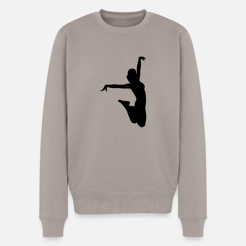 Trampolin - Männer Premium Bio Pullover - Taupe