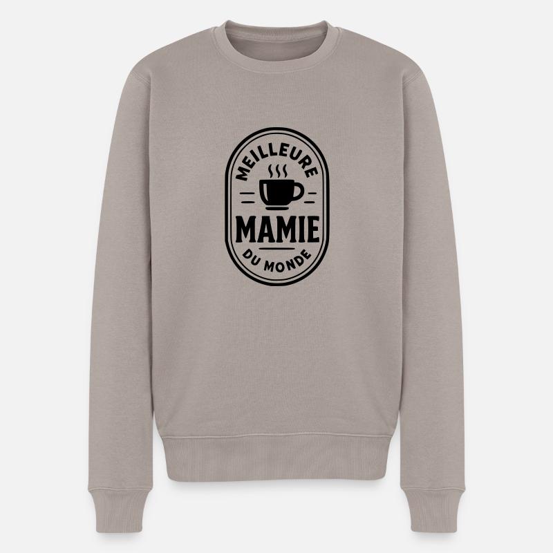 Beste Oma der Welt - Männer Premium Bio Pullover - Taupe