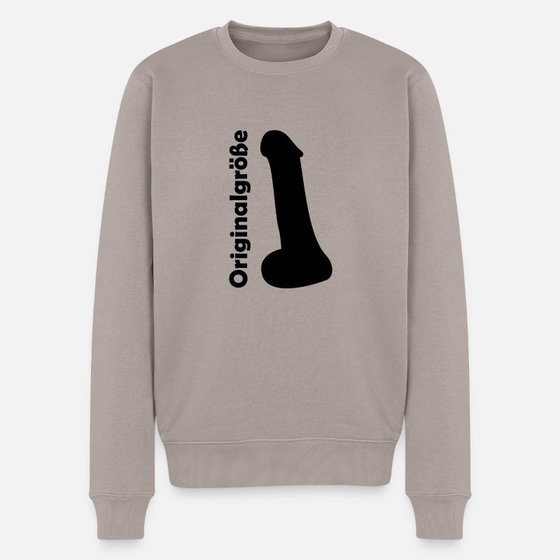 Penis Originalgröße - Männer Premium Bio Pullover - Taupe
