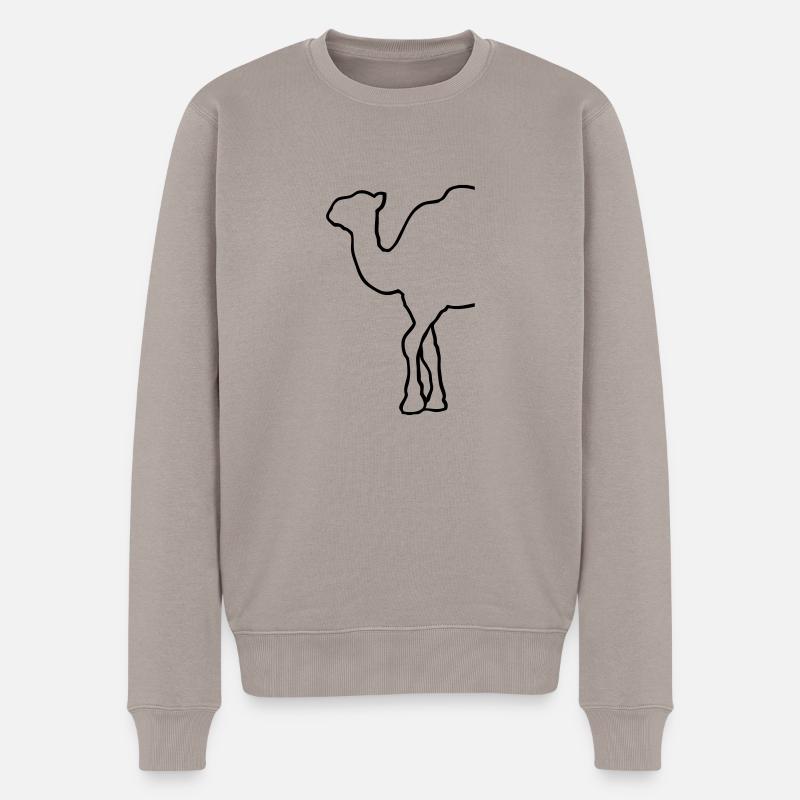 Camel - Kamel - Dromedar - Männer Premium Bio Pullover - Taupe