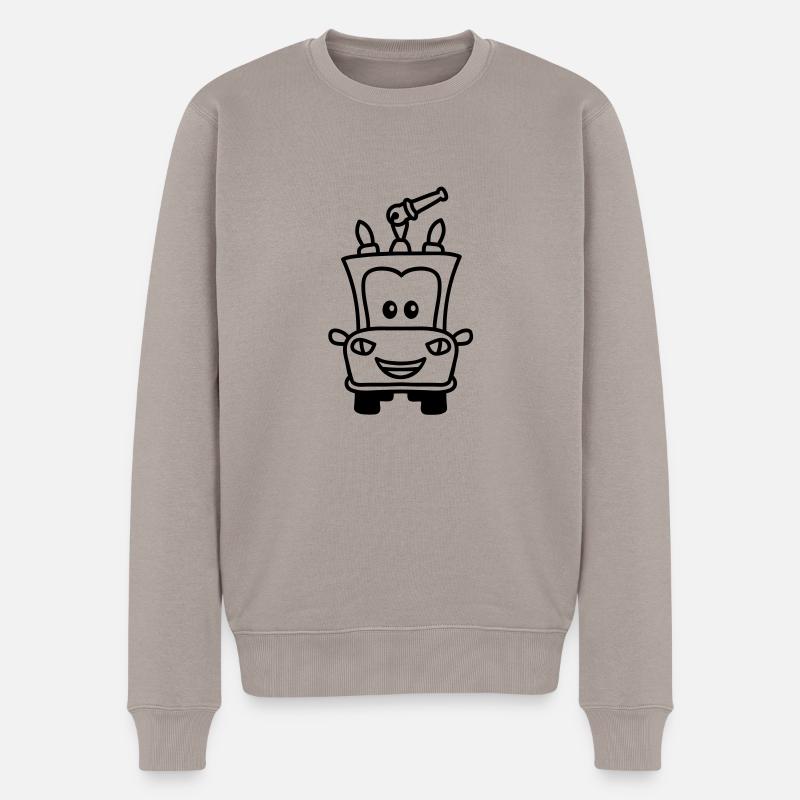 fire_truck - Männer Premium Bio Pullover - Taupe
