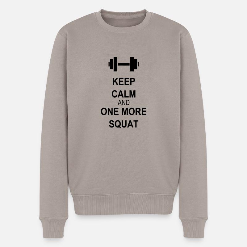 Keep calm and squat - Pull Premium bio Homme - taupe