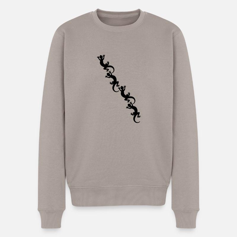 Lizards / Geckos / Echsen - Männer Premium Bio Pullover - Taupe