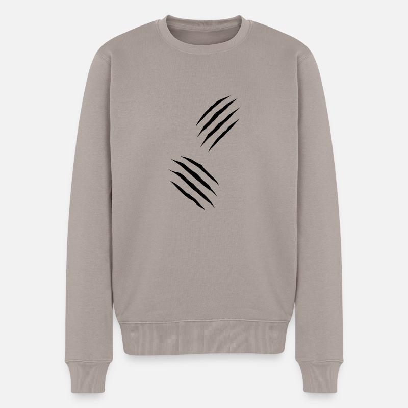 Two_Claws - Männer Premium Bio Pullover - Taupe