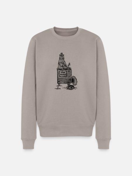 Stay Asleep - Männer Premium Bio Pullover - Taupe